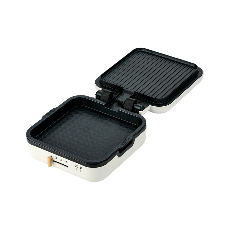 BJX-S017 24x24 cm grillpande med grill (temperaturkontrol + trækornshåndtag)