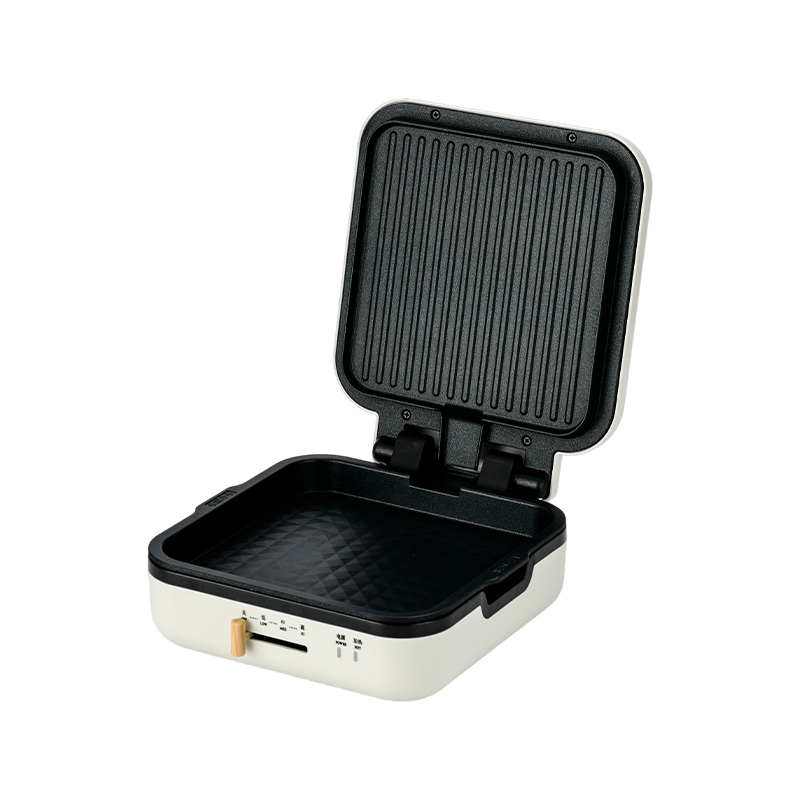BJX-S017 24x24 cm grillpande med grill (temperaturkontrol + trækornshåndtag)