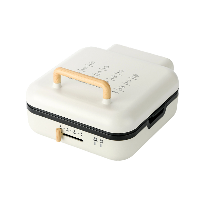 BJX-S017 24x24 cm grillpande med grill (temperaturkontrol + trækornshåndtag)