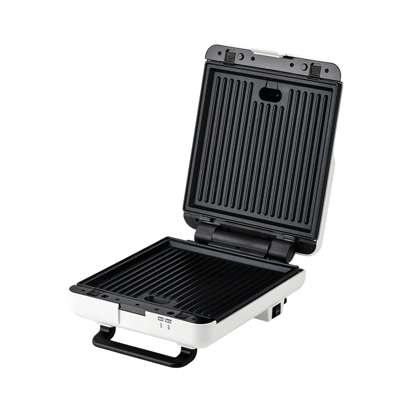 BJX-S026 4-skive 180° åben grill- og sandwichmaskine med 3-niveau kontrol og oliedrypbakke